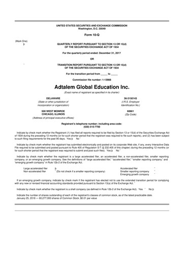 Miniature Adtalem Global Education
 10-Q Rapport trimestriel  
