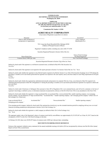 Thumbnail Agree Realty
 10-K Annual Report 2017