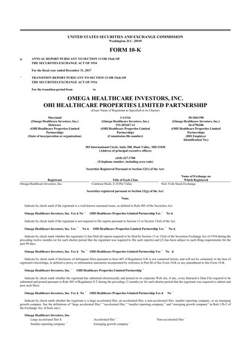 Thumbnail Omega Healthcare Investors 10-K Annual Report 