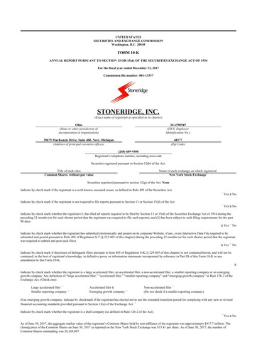 Thumbnail Stoneridge 10-K Annual Report 2017