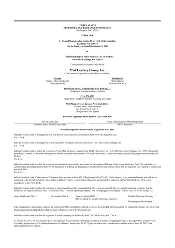 Thumbnail 22nd Century Group
 10-K Annual Report 2017