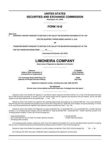 Thumbnail Limoneira
 10-Q Quarterly Report FY 