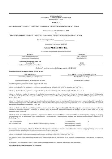 Thumbnail Global Medical REIT
 10-K Annual Report 2017