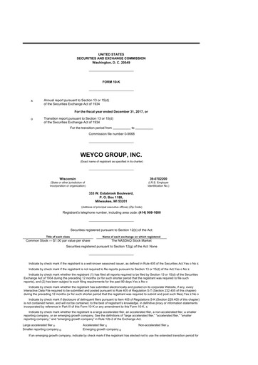Vorschaubild Weyco Group 10-K Jahresbericht 2017