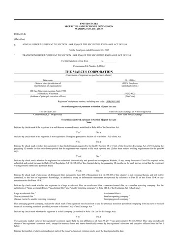 Vorschaubild Marcus Corporation
 10-K Jahresbericht 2017