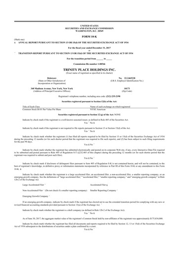 Thumbnail Trinity Place Holdings
 10-K Annual Report 2017