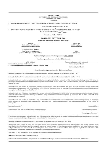 Thumbnail Fortress Biotech
 10-K Annual Report 2017