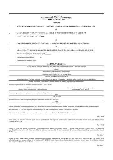 Thumbnail AudioCodes 20-F Annual Report 2017