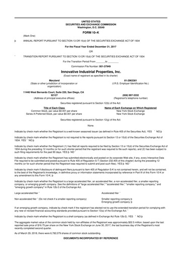 Thumbnail Innovative Industrial Properties
 10-K Annual Report 2017