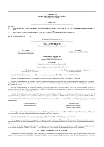 Thumbnail Ideal Power 10-K Annual Report 2017