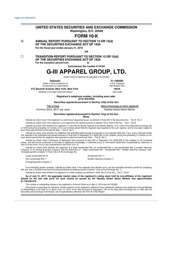 Vorschaubild G-III Apparel Group 10-K Jahresbericht 2018