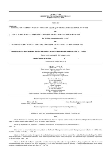 Thumbnail Globant 20-F Annual Report 2017