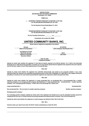 Thumbnail United Community Bank 10-Q Quarterly Report FY 
