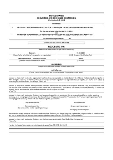 Thumbnail Rezolute 10-Q Quarterly Report FY 
