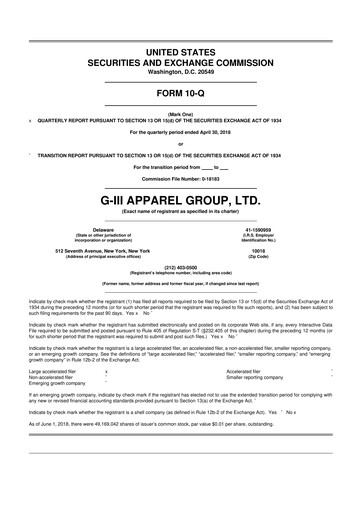 Vorschaubild G-III Apparel Group 10-Q Quartalsbericht 2019 