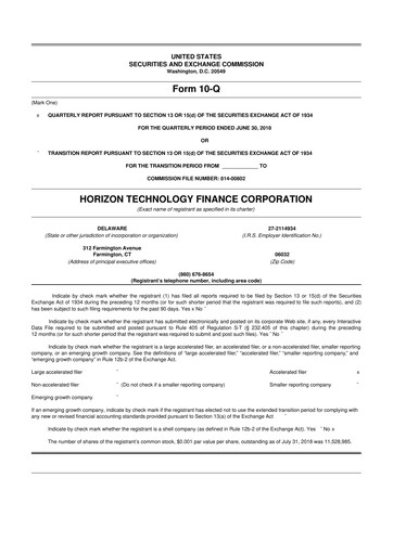 Vorschaubild Horizon Technology Finance 10-Q Quartalsbericht  