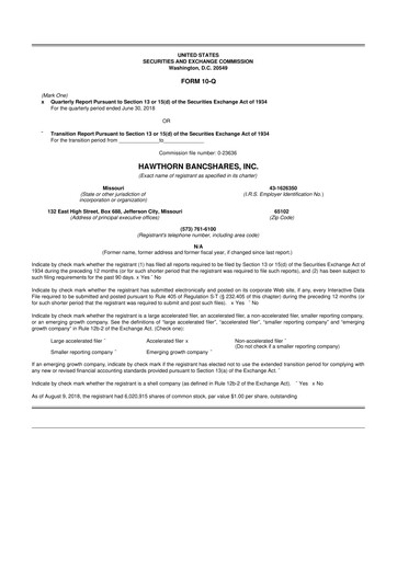 Thumbnail Hawthorn Bancshares 10-Q Quarterly Report FY2018 