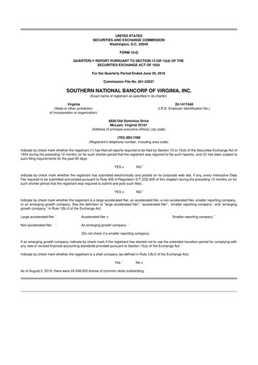 Thumbnail Primis Financial 10-Q Quarterly Report FY2018 