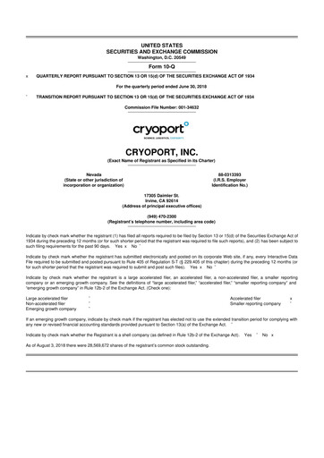 Thumbnail CryoPort 10-Q Quarterly Report FY2018 