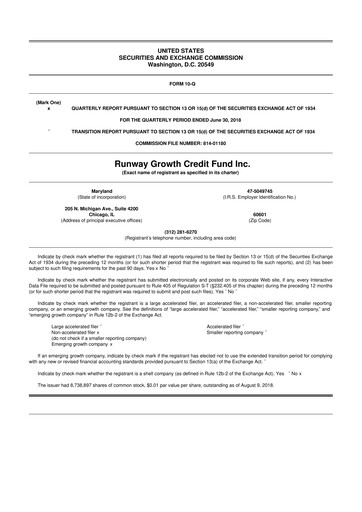 Thumbnail Runway Growth Finance 10-Q Quarterly Report FY 