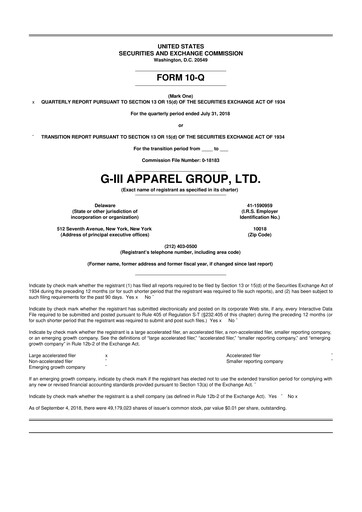 Vorschaubild G-III Apparel Group 10-Q Quartalsbericht 2019 