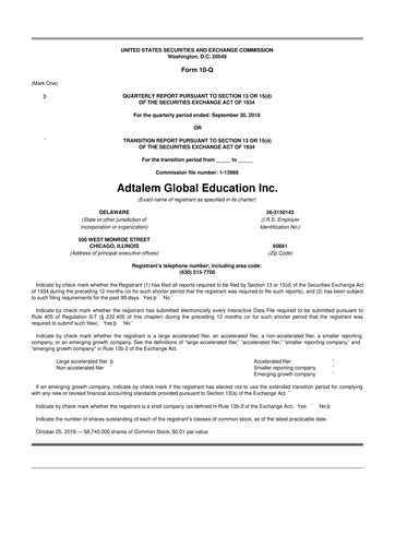 Miniature Adtalem Global Education
 10-Q Rapport trimestriel  