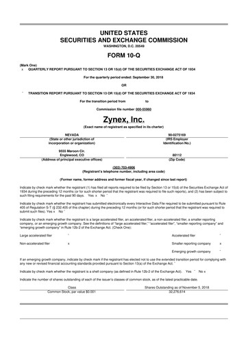 Thumbnail Zynex 10-Q Quarterly Report FY2018 
