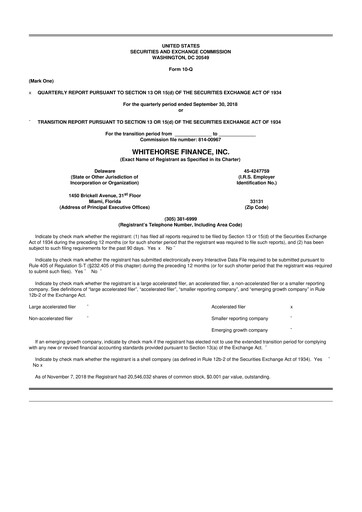 Thumbnail WhiteHorse Finance 10-Q Quarterly Report FY 