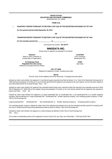 Thumbnail Innodata 10-Q Quarterly Report FY2018 