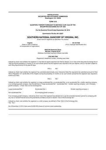 Thumbnail Primis Financial 10-Q Quarterly Report FY2018 