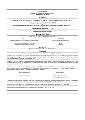 Thumbnail Rezolute 10-Q Quarterly Report FY 