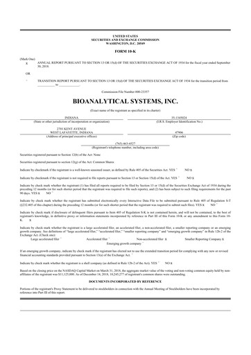 Vorschaubild Inotiv 10-K Jahresbericht 2018