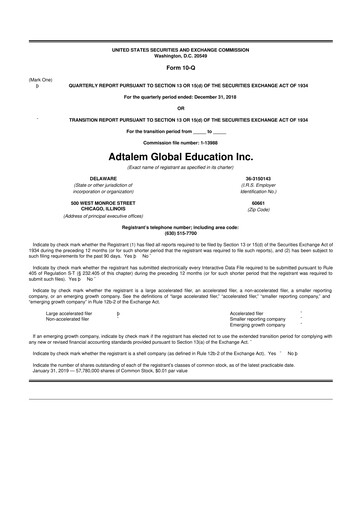 Miniature Adtalem Global Education
 10-Q Rapport trimestriel  