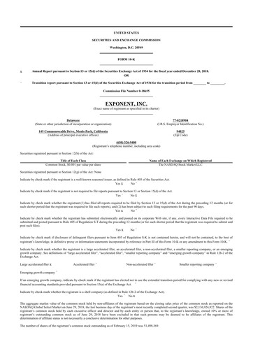 Thumbnail Exponent
 10-K Annual Report 2018