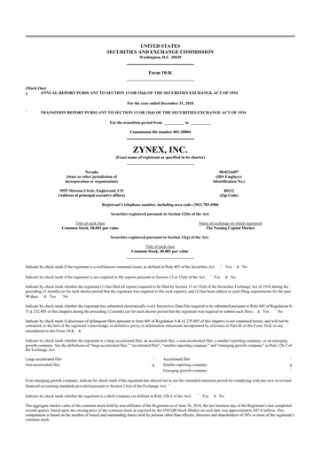 Thumbnail Zynex 10-K Annual Report 2018