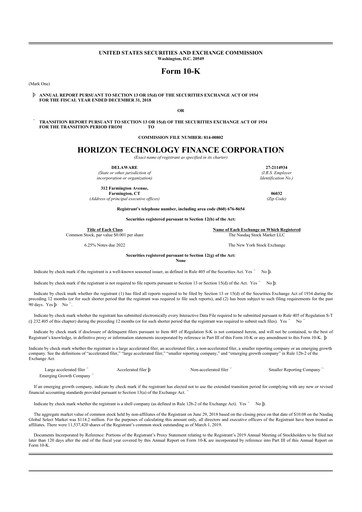 Thumbnail Horizon Technology Finance 10-K Annual Report 