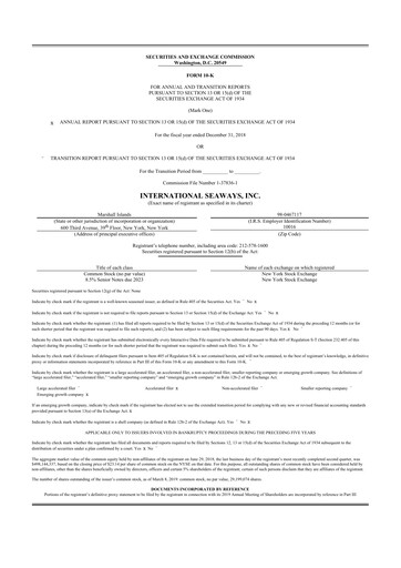 Thumbnail International Seaways 10-K Annual Report 2018