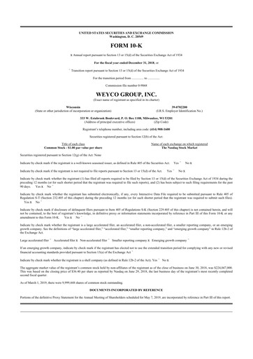 Vorschaubild Weyco Group 10-K Jahresbericht 2018