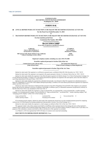 Thumbnail BayCom (United Business Bank) 10-K Annual Report 2018