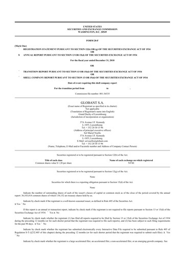 Thumbnail Globant 20-F Annual Report 2018