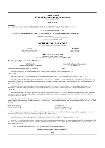 Thumbnail Sachem Capital
 10-K Annual Report 2018