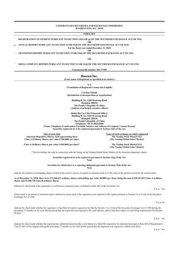 Thumbnail Baozun 20-F Annual Report 2018