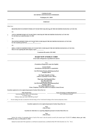 Thumbnail Daqo New Energy 20-F Annual Report 2018