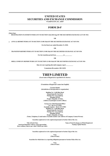 Thumbnail The9 20-F Annual Report 2018