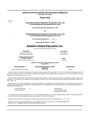 Miniature Adtalem Global Education
 10-Q Rapport trimestriel  