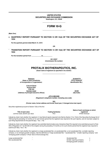 Thumbnail Protalix BioTherapeutics
 10-Q Quarterly Report FY 
