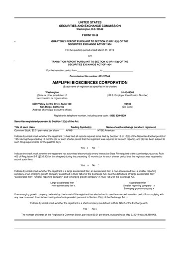 Thumbnail Armata Pharmaceuticals 10-Q Quarterly Report FY2019 