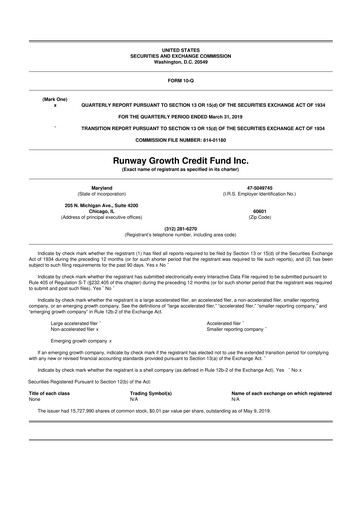 Thumbnail Runway Growth Finance 10-Q Quarterly Report FY 