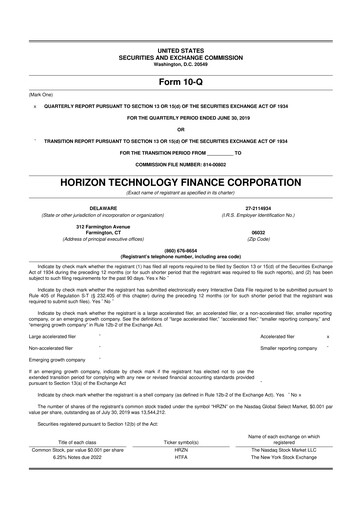 Vorschaubild Horizon Technology Finance 10-Q Quartalsbericht  