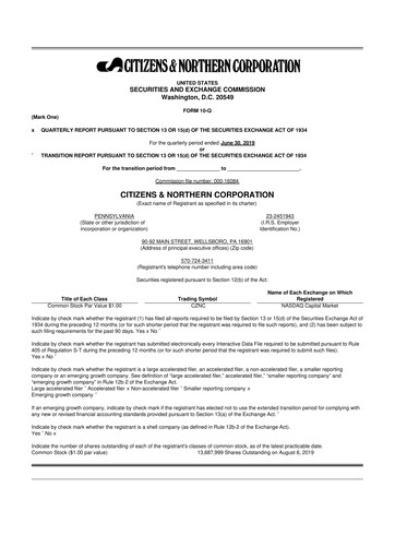 Miniature Citizens & Northern Corp 10-Q Rapport trimestriel 2019 